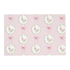 Goose Blush pink Bow Pastel Girl Birthday Placemat