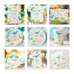 Blue Dinosaur Birthday Party Paper Plates