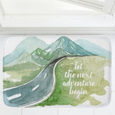 Watercolor Nature Let's The Next Adventure Begin Bath Mat