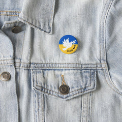 Peace Heart Love I Stand With Ukraine button