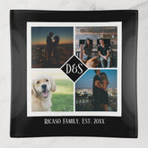 Four Photo Monogrammed One of a Kind Personalized Trinket Tray