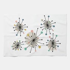 Cute Atomic Starburst Retro Mid Century Modern Kitchen Towel
