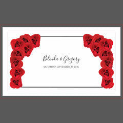 Red Roses Wedding Table Number Place Card Holder