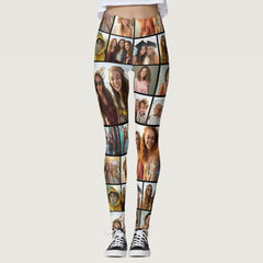 Create a Custom Photo Collage with 14 Photos Leggings