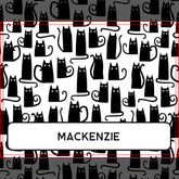 Fun Black Cat Personalized Custom Name Metal Lunch Box