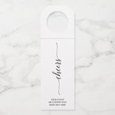 Black Elegant Minimal Script Cheers Party Bottle Hanger Tag