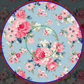 Cottage Pink Roses on Blue Background Paper Bowls