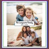 2 Photo Collage Family Name - Horizontal Pics Shower Curtain