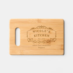Custom Text, Chic Engraved Wooden Charcuterie / Cutting Board