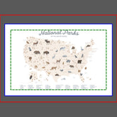 Neutral National Parks Map Woodland Nursery Decor Hanging Tapestry