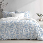 Toile de Jouy Safari animals blue Duvet Cover