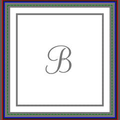 Elegant Dark Gray Border Script Monogram Shower Curtain