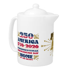 America 250 Independence Day Patriotic Teapot