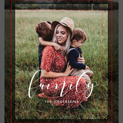 Family elegant calligraphy overlay photo canvas print