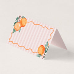 Pink Little Cutie Citrus Party Table Place Cards
