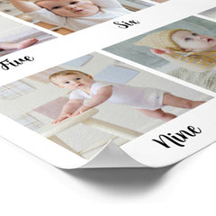 1st Birthday Milestone Custom Photo Collage Poster