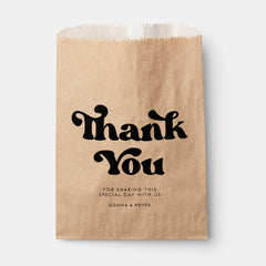 Stylish retro black & white wedding favor bag