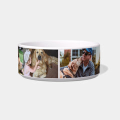 Custom 6 Pet Photo Collage Dog Name Bowl