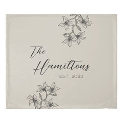 Farmhouse Floral Custom Monogram Beige Duvet Cover