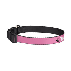 Cute Pink Black Paws Personalized Dog Pet Collar
