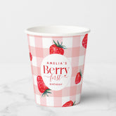 Berry First Birthday Strawberry Girl Paper Cups