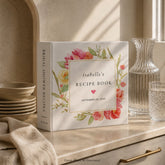 Autumn Pink Rose Floral Bridal Shower Recipe Book 3 Ring Binder