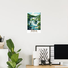 Krka National Park Croatia Illustration Travel Art Poster