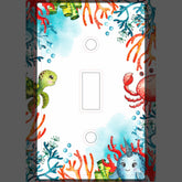 Watercolor Under the Sea Friends Kids Bedroom Light Switch Cover