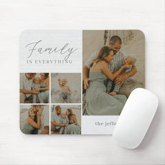 Family Collage Rustic Modern Personalized Mousepad