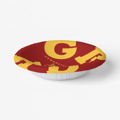 Gold on Cardinal Red Bold Graduation Paper Bowls