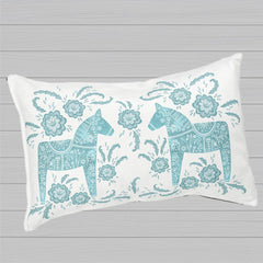 Swedish Dala Horse Green and White Pet Bed