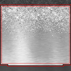 Silver Brushed Metal Glitter Monogram Name Duvet Cover