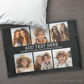 6 Photo Collage 2 Lines of Text -- CAN Edit Black Pillow Case