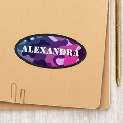 Purple Camouflage Military Camo Personalized Name Patch