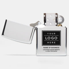 Branded Chrome Business Logo Promo Zippo Lighter