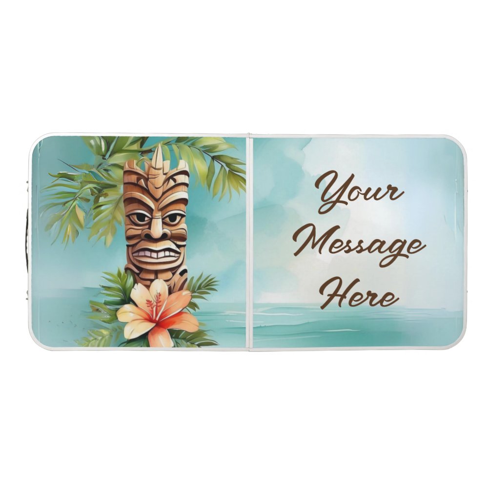 Tropical Tiki Party Beer Pong Table