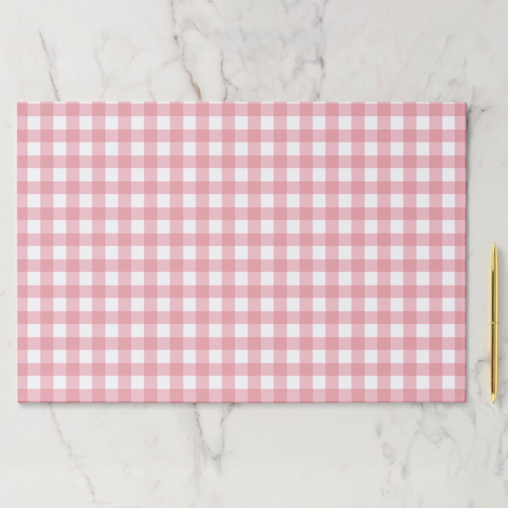 Pink gingham farm birthday paper placemats
