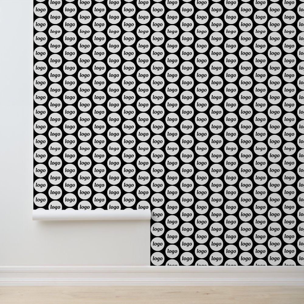 Logo Pattern Business Promotional Black Wallpaper