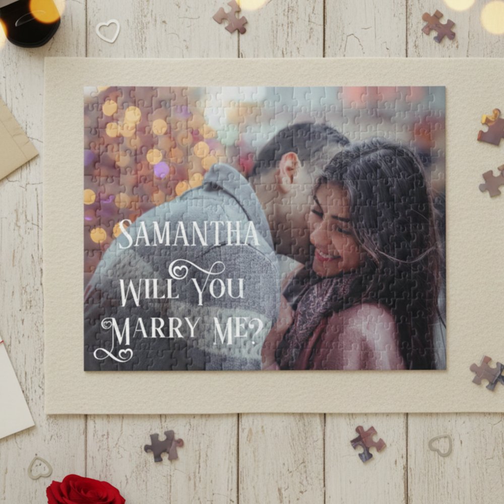 Will You Marry Me Proposal Personalize Photo Jigsaw Puzzle
