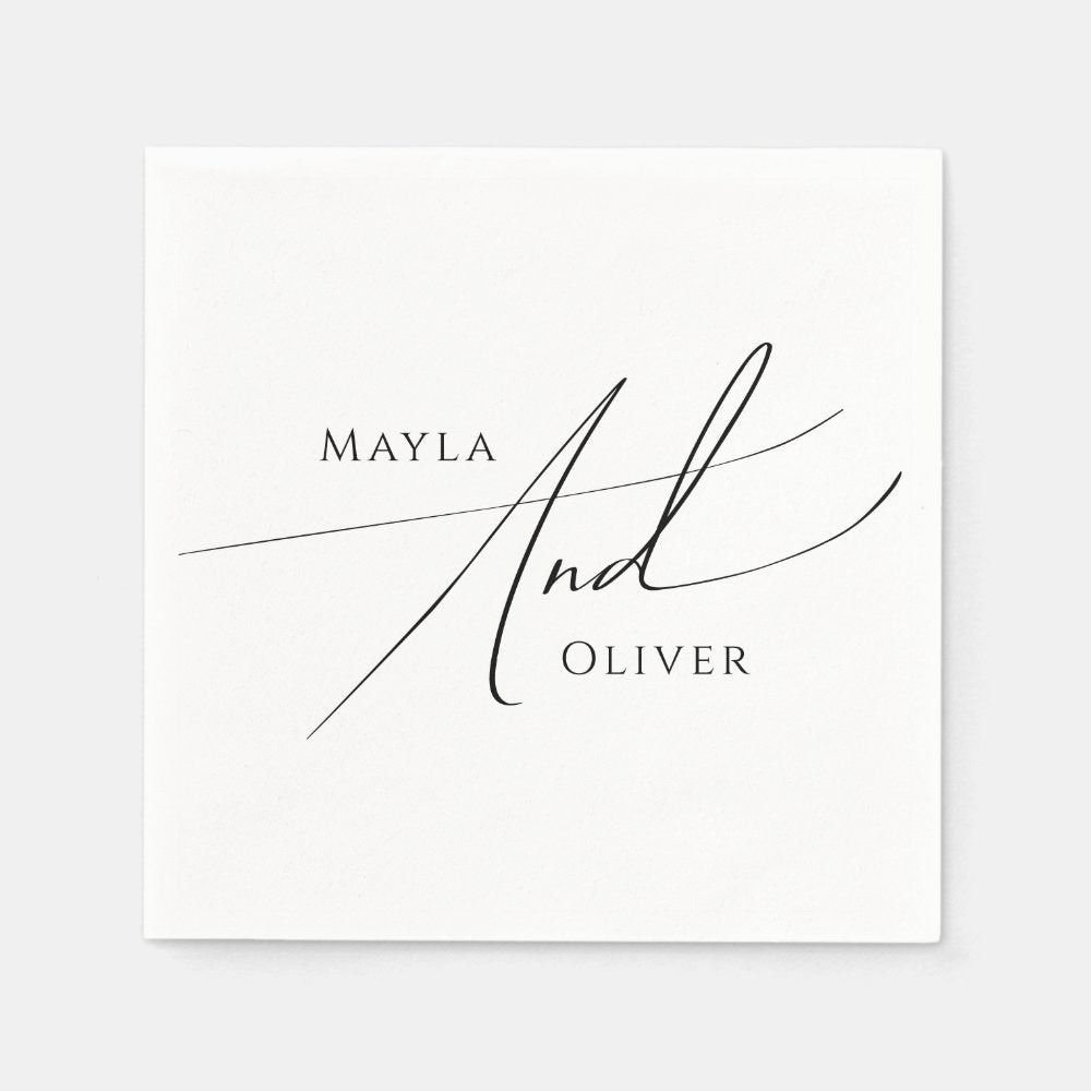 Whimsical Minimalist Script | Wedding Napkins