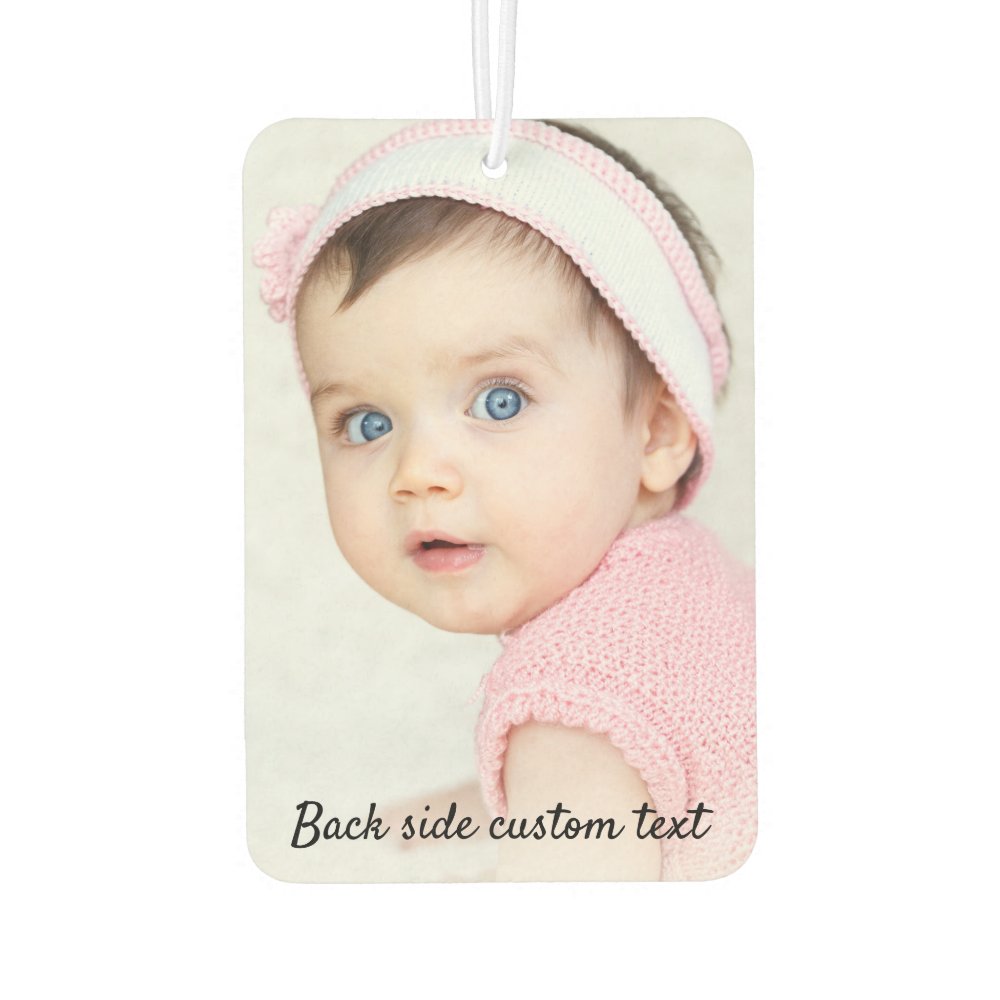 Personalized Two Photo Template, Custom Text, Car Air Freshener