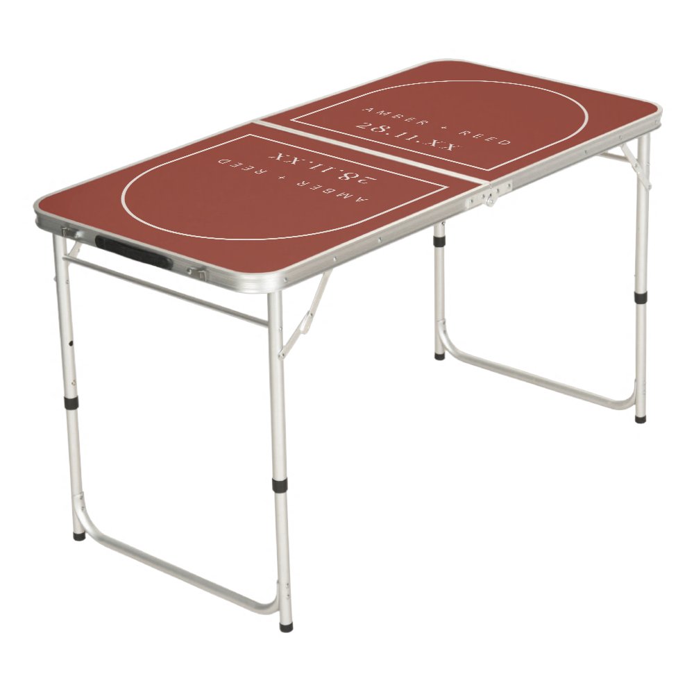 Terracotta Arch Wedding Beer Pong Table