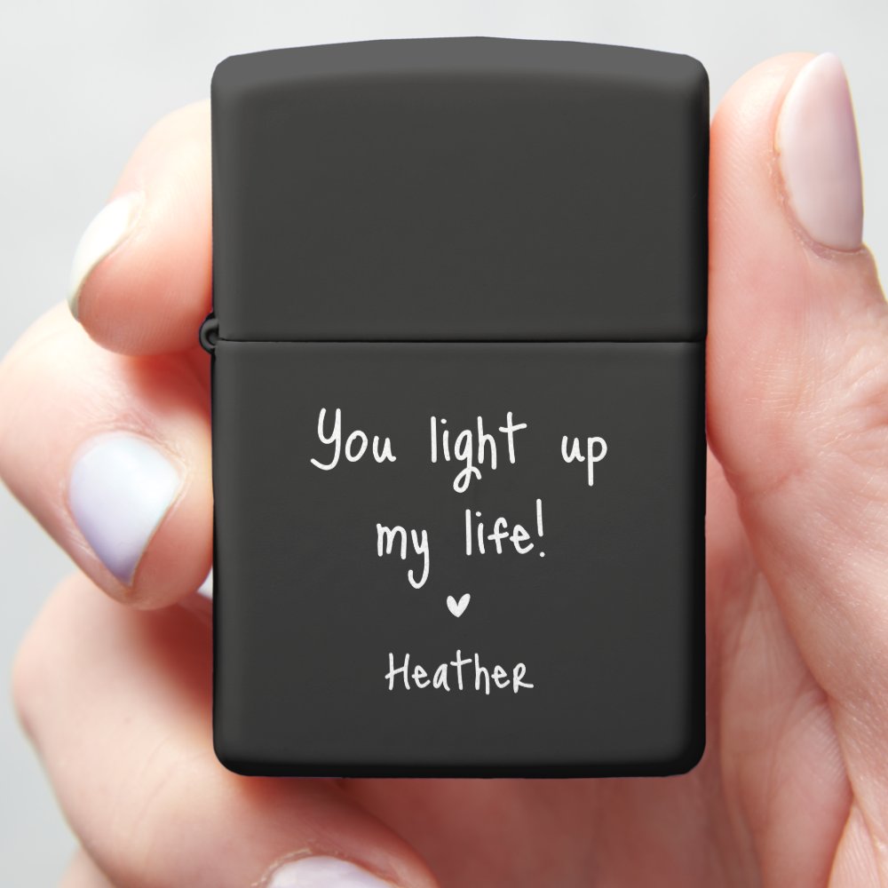Handwritten Keepsake Gift for Him Zippo Lighter