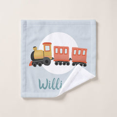 Boys Cute Blue Train Pattern Kids Bath Towel Set