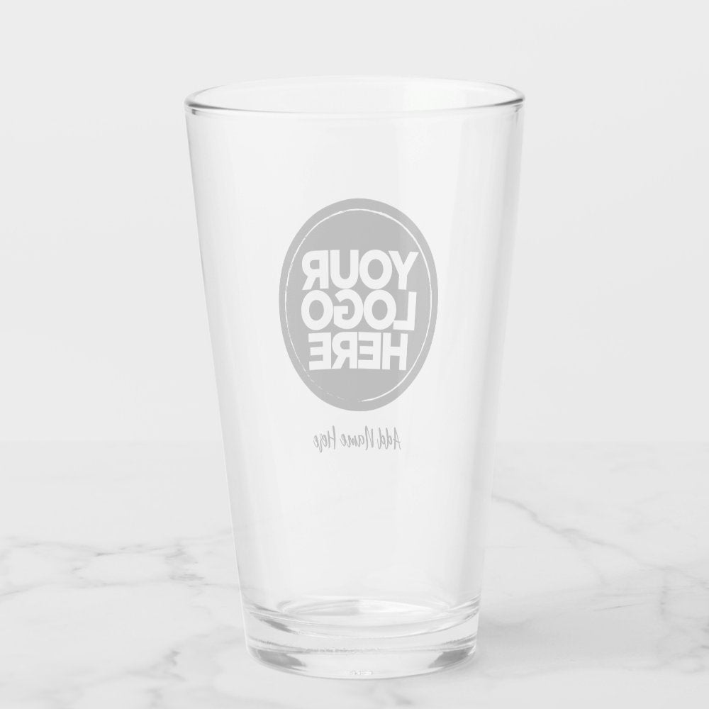 Personalized Logo, Casual Script text Beer Glasses
