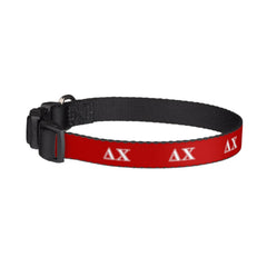 Delta Chi White and Red Letters Pet Collar