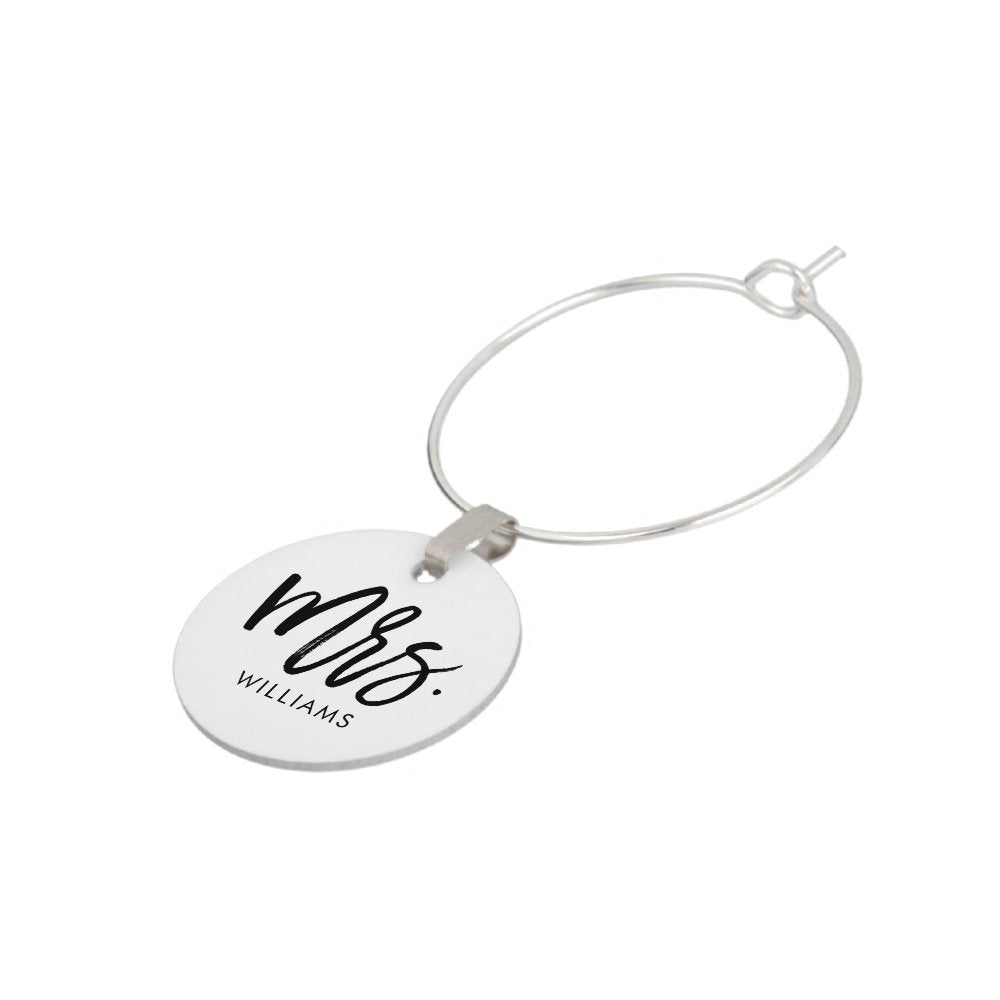 Stylish Script "Future Mrs" Personalized Wine Charm
