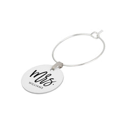 Stylish Script "Future Mrs" Personalized Wine Charm