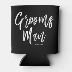 Groomsmen | Script Style Custom Wedding Can Cooler