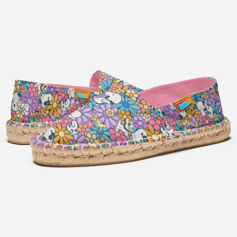 Snoopy & Woodstock Flower Pattern Espadrilles